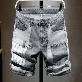 Quần short nam rách denim trendy màu xanh PL13