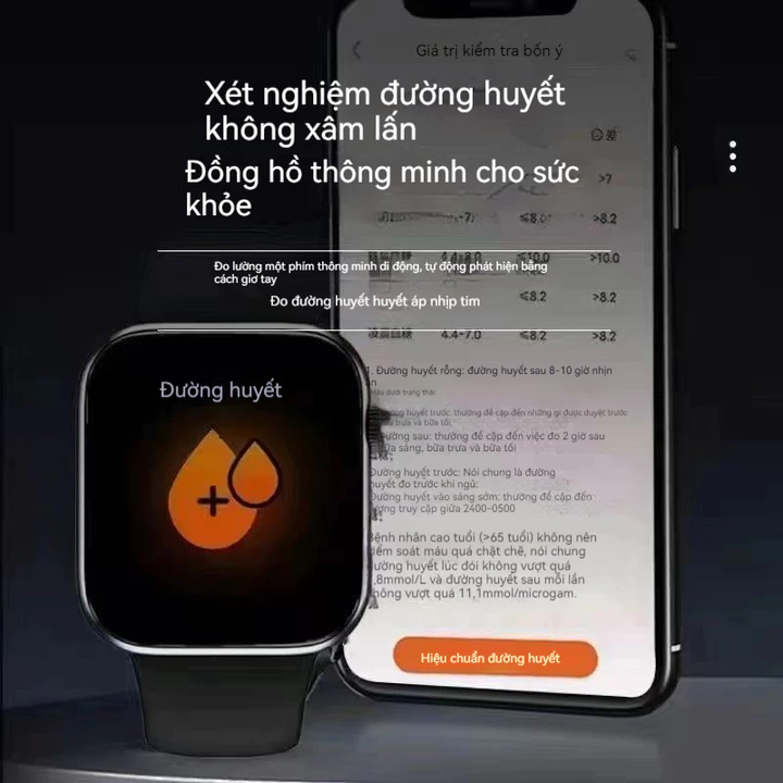 Đồng hồ thông minh Đồng hồ đo đường huyết Huyết áp Oxy huyết Nhịp tim Theo dõi ECG Cuộc gọi Bluetooth – 2