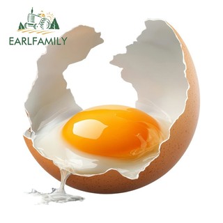 EARLFAMILY Vỡ Trứng Sống Hoạt Hình Ngộ nghĩnh Xe Ô Tô Dán Chống Thấm Nước Xe Máy Windows Mũ Bảo Hiểm Vinyl Decal Tắc Xước Cá Tính Nhãn Xe Hơi