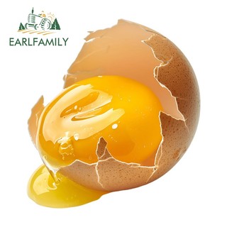 EARLFAMILY Vỡ Trứng Sống Hoạt Hình Ngộ nghĩnh Xe Ô Tô Dán Chống Thấm Nước Xe Máy Windows Mũ Bảo Hiểm Vinyl Decal Tắc Xước Cá Tính Nhãn Xe Hơi