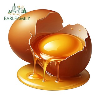 EARLFAMILY Vỡ Trứng Sống Hoạt Hình Ngộ nghĩnh Xe Ô Tô Dán Chống Thấm Nước Xe Máy Windows Mũ Bảo Hiểm Vinyl Decal Tắc Xước Cá Tính Nhãn Xe Hơi
