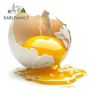 EARLFAMILY Vỡ Trứng Sống Hoạt Hình Ngộ nghĩnh Xe Ô Tô Dán Chống Thấm Nước Xe Máy Windows Mũ Bảo Hiểm Vinyl Decal Tắc Xước Cá Tính Nhãn Xe Hơi