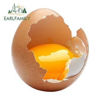 EARLFAMILY Vỡ Trứng Sống Hoạt Hình Ngộ nghĩnh Xe Ô Tô Dán Chống Thấm Nước Xe Máy Windows Mũ Bảo Hiểm Vinyl Decal Tắc Xước Cá Tính Nhãn Xe Hơi