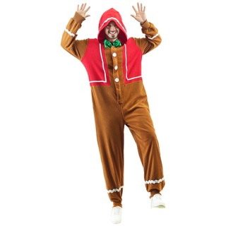 Đồng phục bánh gừng người lớn cho Giáng Sinh - Pyjama một mảnh nam, phù hợp cosplay và trang phục tiệc