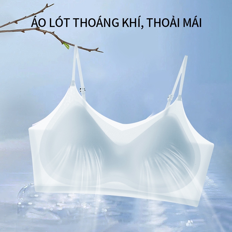 Qiaoaiti Áo ngực nữ không gọng không viền, mát lạnh, siêu mỏng, nhẹ nhàng, thoáng khí, nâng ngực, mặc mùa hè(8099)