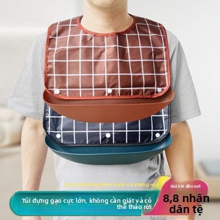 Rộng và dài người lớn người già dùng yếm chống thấm nước ăn khăn thấm nước bọt có túi đeo Tạp dề chăm sóc người già Túi ăn FHHB