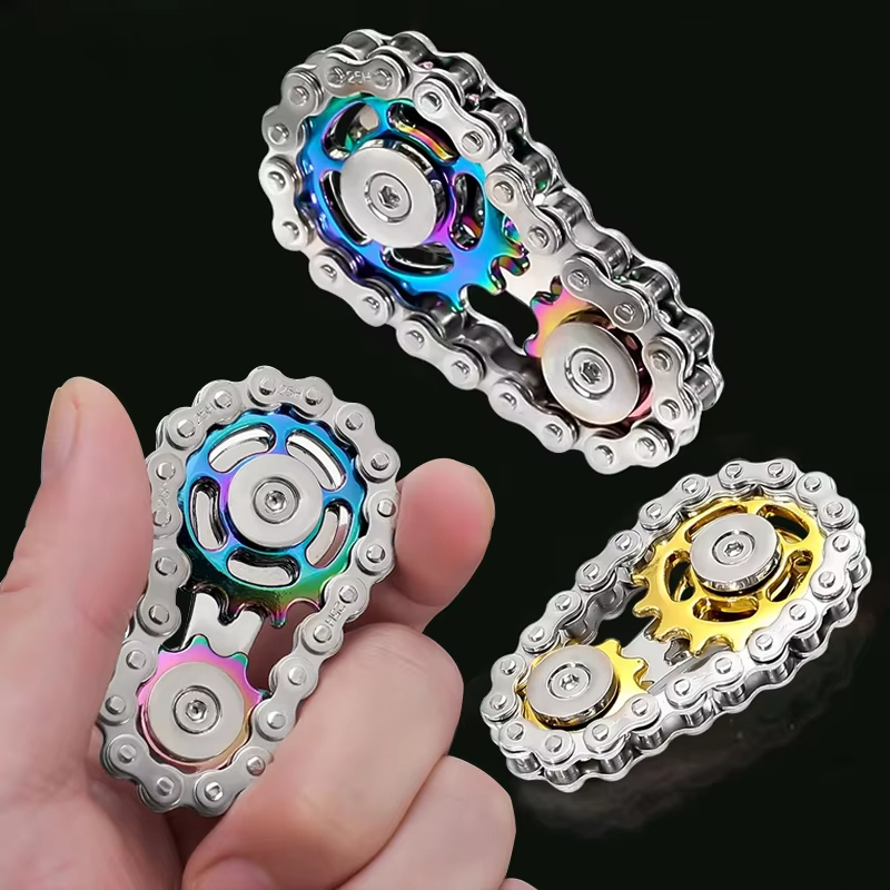 1PC Kim Loại Tay Spinner Dây Xích Gear, Fidget Spinner, Adulto EDC Fidget Brinquedos, Focus ADHD Tool, Văn Phòng Giảm Căng Thẳng Kim Loại Đầu Ngón Tay Con Quay Quay