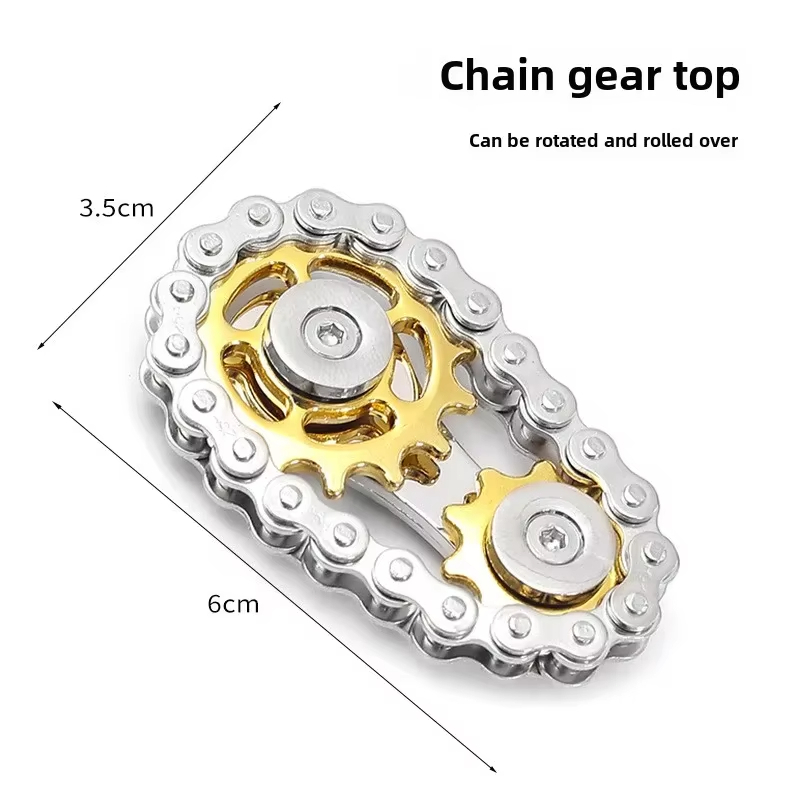 1PC Kim Loại Tay Spinner Dây Xích Gear, Fidget Spinner, Adulto EDC Fidget Brinquedos, Focus ADHD Tool, Văn Phòng Giảm Căng Thẳng Kim Loại Đầu Ngón Tay Con Quay Quay