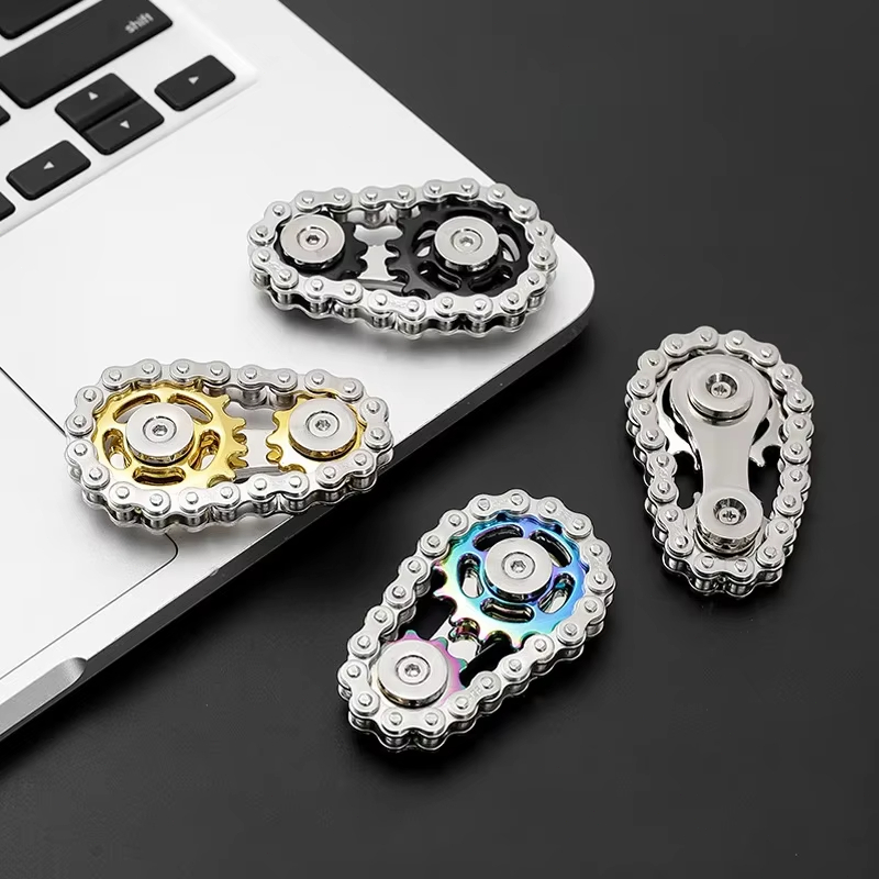 1PC Kim Loại Tay Spinner Dây Xích Gear, Fidget Spinner, Adulto EDC Fidget Brinquedos, Focus ADHD Tool, Văn Phòng Giảm Căng Thẳng Kim Loại Đầu Ngón Tay Con Quay Quay