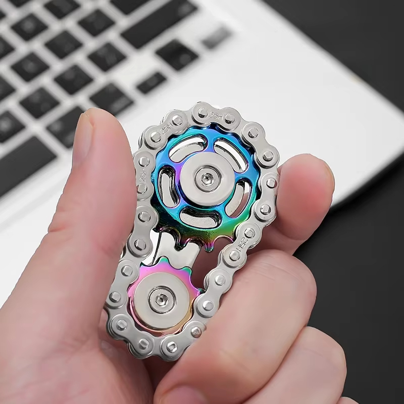 1PC Kim Loại Tay Spinner Dây Xích Gear, Fidget Spinner, Adulto EDC Fidget Brinquedos, Focus ADHD Tool, Văn Phòng Giảm Căng Thẳng Kim Loại Đầu Ngón Tay Con Quay Quay