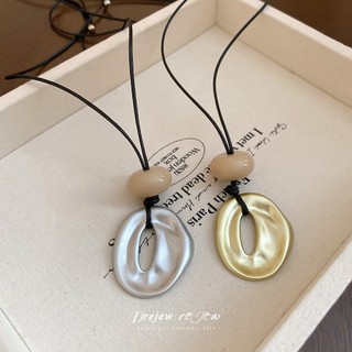 Vòng cổ DREJEW với mặt dây chuyền tròn hình học kim loại, thiết kế đơn giản và thanh lịch, phù hợp mọi lúc mọi nơi