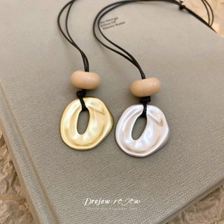 Vòng cổ DREJEW với mặt dây chuyền tròn hình học kim loại, thiết kế đơn giản và thanh lịch, phù hợp mọi lúc mọi nơi