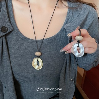 Vòng cổ DREJEW với mặt dây chuyền tròn hình học kim loại, thiết kế đơn giản và thanh lịch, phù hợp mọi lúc mọi nơi