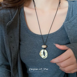 Vòng cổ DREJEW với mặt dây chuyền tròn hình học kim loại, thiết kế đơn giản và thanh lịch, phù hợp mọi lúc mọi nơi