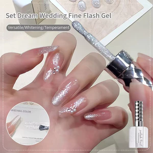 ANNIES Bạc Trắng Kim Cương Mịn Lấp Lánh Sơn Móng Tay Sequin Gel 16ml Cưới Váy