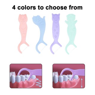 40 Cái / túi Dễ Thương Trẻ Em Nha Khoa Flosser Dính Hình Động Vật Trẻ Em Nha Khoa Bóng Lựa Chọn Hoạt Hình Làm Sạch Răng Tăm Cho Trẻ Em