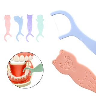 40 Cái / túi Dễ Thương Trẻ Em Nha Khoa Flosser Dính Hình Động Vật Trẻ Em Nha Khoa Bóng Lựa Chọn Hoạt Hình Làm Sạch Răng Tăm Cho Trẻ Em