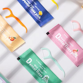 50 que / hộp Dùng Một Lần Hương Vị Trái Cây Bóng Bao Bì Cá Nhân Di Động Nha Khoa Bóng Tăm Dòng Chăm Sóc Răng Miệng Giữa Răng
