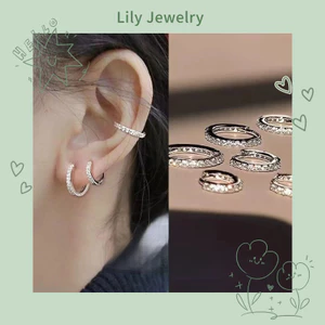 Bông tai nhỏ tròn tối giản dành cho nữ Bông tai Zircon nhỏ đơn giản phù hợp