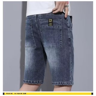 DICHUANGZHE Quần short denim dáng rộng cho nam mùa hè Quần dài thẳng đa năng thường ngày