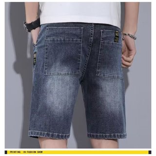 DICHUANGZHE Quần short denim dáng rộng cho nam mùa hè Quần dài thẳng đa năng thường ngày