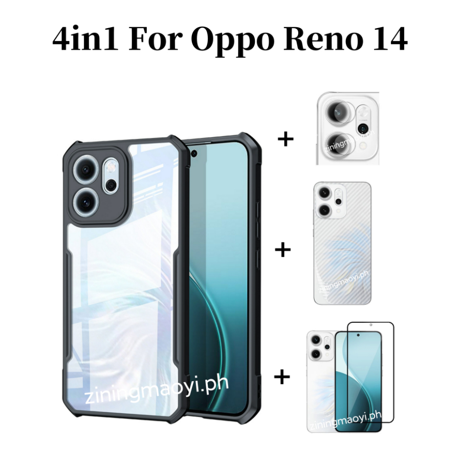 [Hàng có sẵn] 4in1 Dành Cho OPPO Reno 14 Vỏ Điện Thoại Di Động Chống Rơi Cho OPPO Reno 14 Reno 14F Reno 14Pro Reno 13F Reno 13 Phim Kính Cường Lực + Phim Ống Kính + Phim Mặt Sau