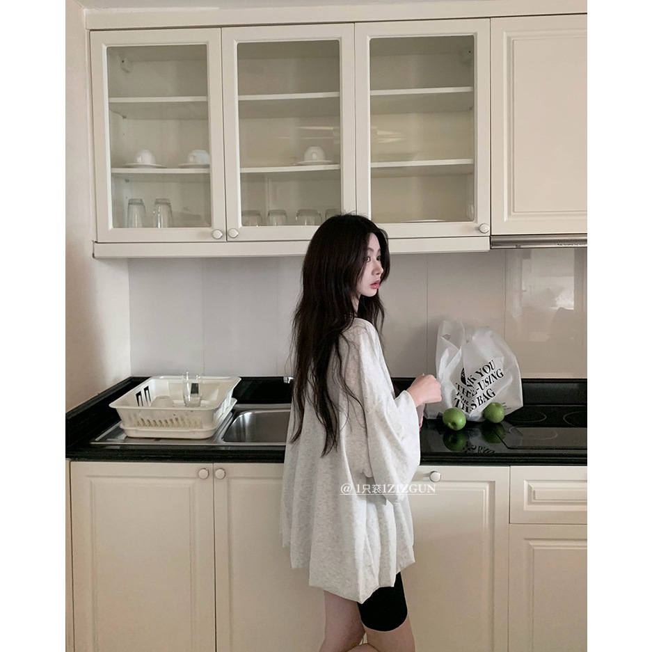 【BANKO】Áo thun ngắn tay dáng rộng viền xếp ly dành cho nữ mùa hè