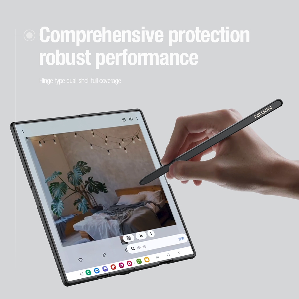 Nillkin Cho Samsung Galaxy Z Fold 7 Siêu Mờ Lá Chắn Gấp Từ Tính Vỏ PC Bảo Vệ Vỏ Điện Thoại Vỏ Bảo Vệ Có Bút Chì