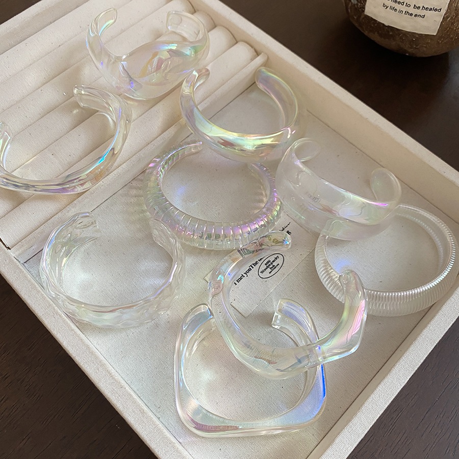 Vòng tay hình học acrylic nhiều màu, trang sức thời trang với thiết kế độc đáo dành cho nữ