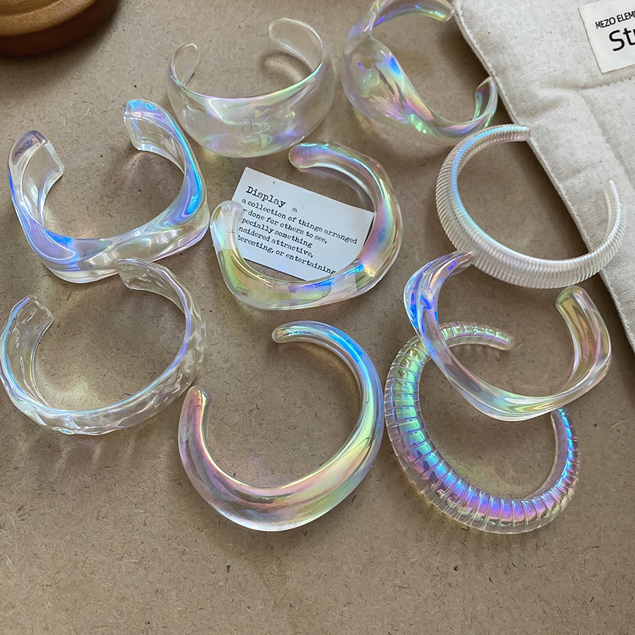 Vòng tay hình học acrylic nhiều màu, trang sức thời trang với thiết kế độc đáo dành cho nữ