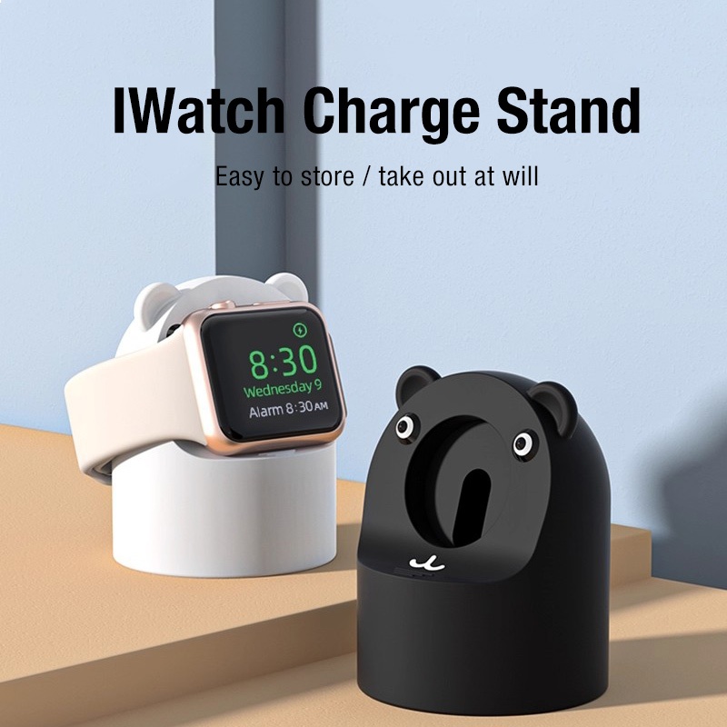 Giá đỡ gấu Giá đỡ silicon Giá đỡ đồng hồ Giá đỡ sạc Thích hợp cho Apple Watch SE S10 S9 S8 S7 S6 S5 S4 S3 Ultra 49mm 46mm 44mm 41mm 42mm 40mm 38mm