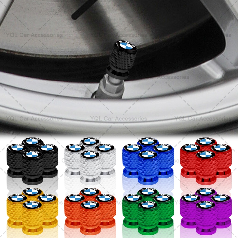 4 Ren Tạo Kiểu Lốp Xe Ô Tô Chống Bụi Nắp 3D Logo Van Ô Tô Thân Bảo Vệ Nắp Cho Xe BMW E61 E90 E82 E70 E71 E87 E88 E89 X5 X6
