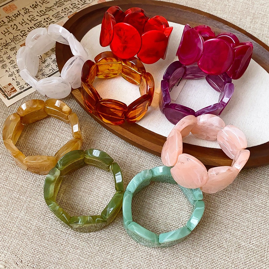 Vòng tay ghép hình tròn acrylic xuất xứ châu Âu và châu Mỹ, thời trang và thanh lịch