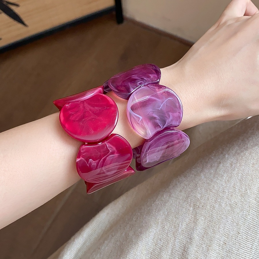 Vòng tay ghép hình tròn acrylic xuất xứ châu Âu và châu Mỹ, thời trang và thanh lịch