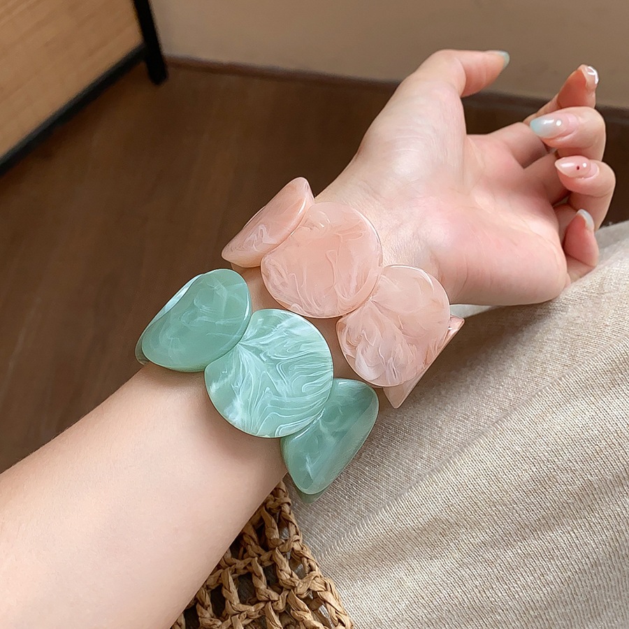 Vòng tay ghép hình tròn acrylic xuất xứ châu Âu và châu Mỹ, thời trang và thanh lịch