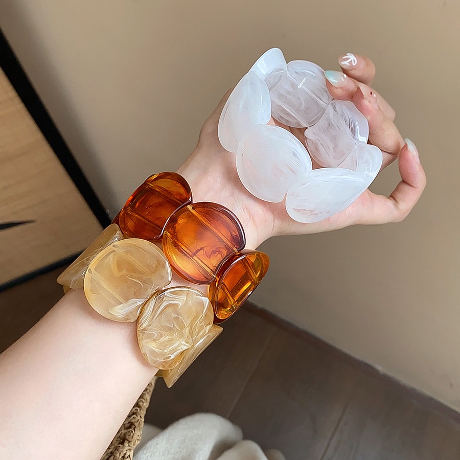 Vòng tay ghép hình tròn acrylic xuất xứ châu Âu và châu Mỹ, thời trang và thanh lịch