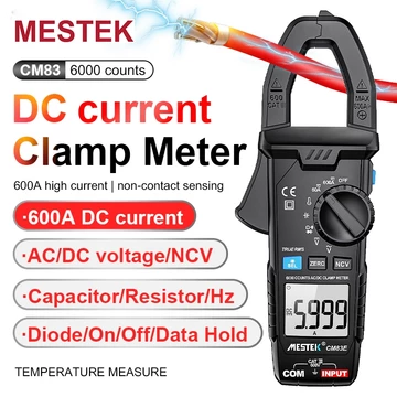 Đồng hồ vạn năng kẹp DC AC DC Hiện tại Kẹp bật tắt Buzzer Đồng hồ chống cháy thông minh 6000 Đồng hồ đếm vạn năng hiển thị kỹ thuật số có độ chính xác cao Đồng hồ kẹp NCV Ommeter Điện trở Diode Kiểm t