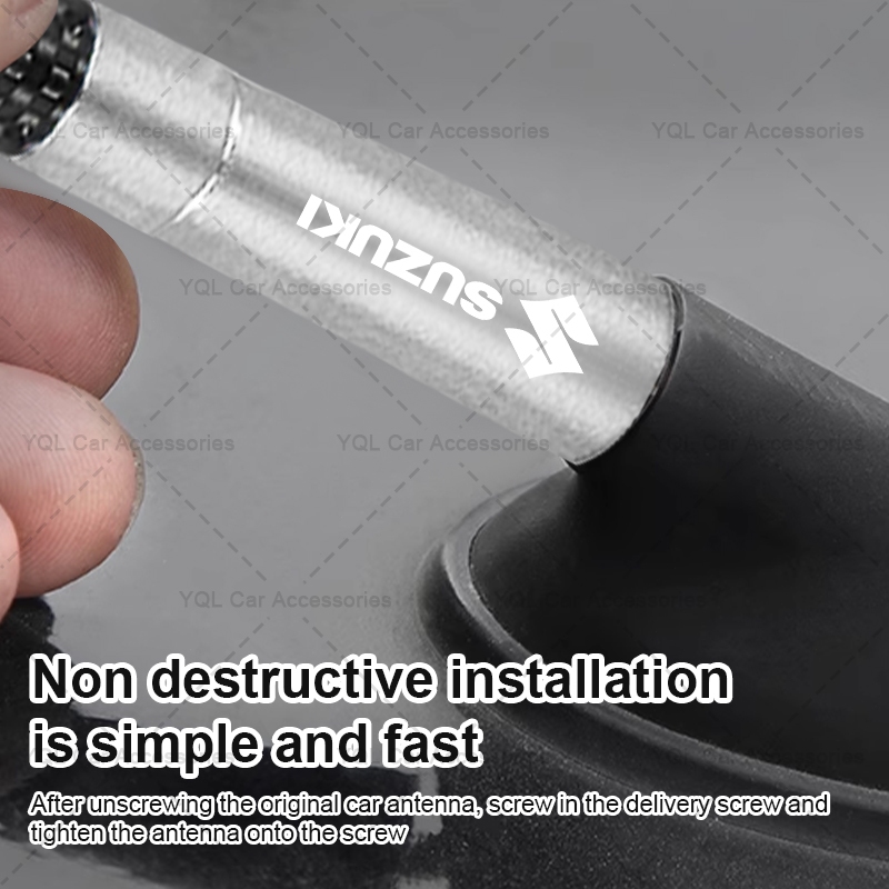 Đa Năng 12cm Kim Loại Đài Phát Thanh Ô Tô Ăng Ten Logo Ô Tô Phụ Kiện Sửa Đổi Cho Suzuki Grand Vitara Suzuki Sx4 Swift Alto