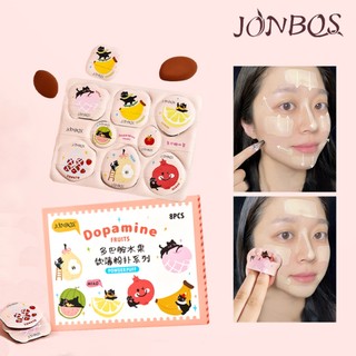 JONBOS 8 Miếng Bọt Biển Trang Điểm - Mềm Co Giãn Không Ăn Bột Khô / Ướt Kép Sử Dụng Kem Nền Puff Dễ Thương Dụng Cụ Mỹ Phẩm J135