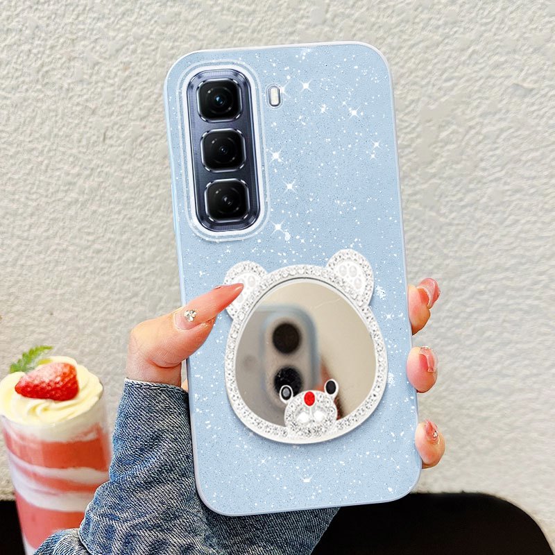 YBD Gương Trang Điểm Cô Gái Dành Cho Infinix Hot 60i Hot 60 Pro + Hot 50 Pro + X6726 X6728 X6728B IMD Vỏ Cứng Chất Lượng Cao