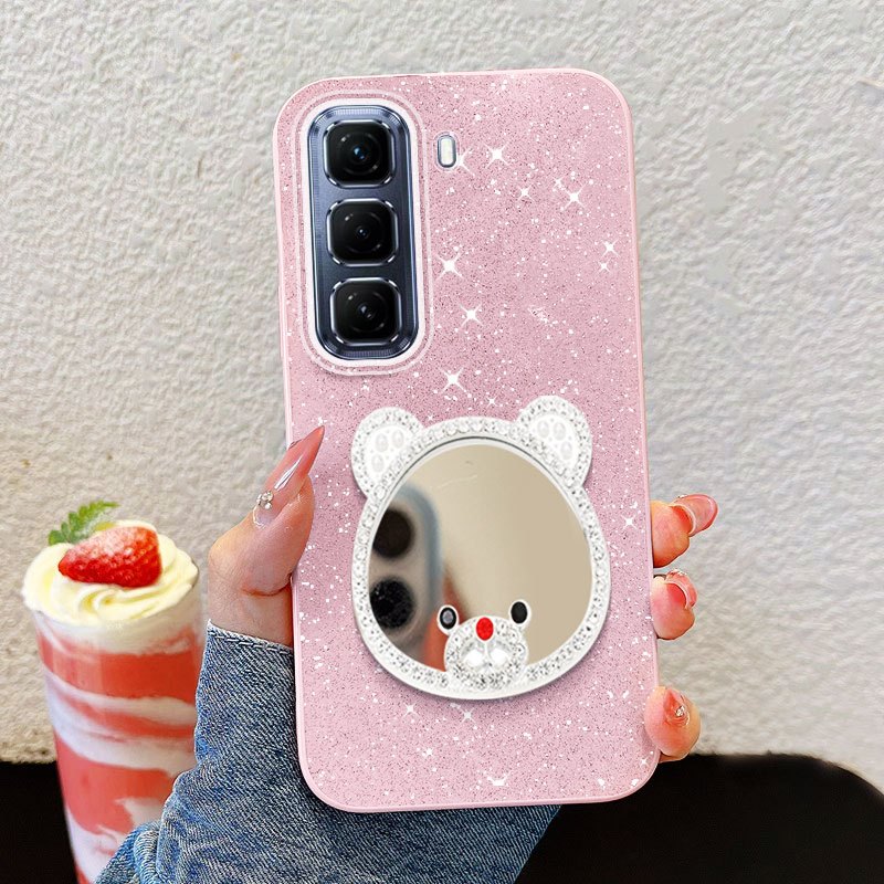 YBD Gương Trang Điểm Cô Gái Dành Cho Infinix Hot 60i Hot 60 Pro + Hot 50 Pro + X6726 X6728 X6728B IMD Vỏ Cứng Chất Lượng Cao