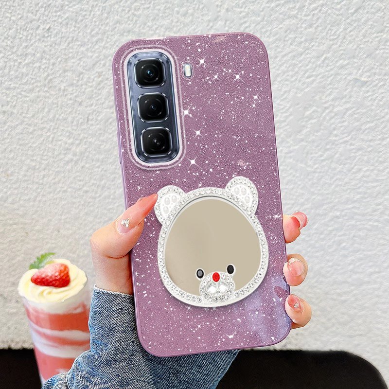 YBD Gương Trang Điểm Cô Gái Dành Cho Infinix Hot 60i Hot 60 Pro + Hot 50 Pro + X6726 X6728 X6728B IMD Vỏ Cứng Chất Lượng Cao