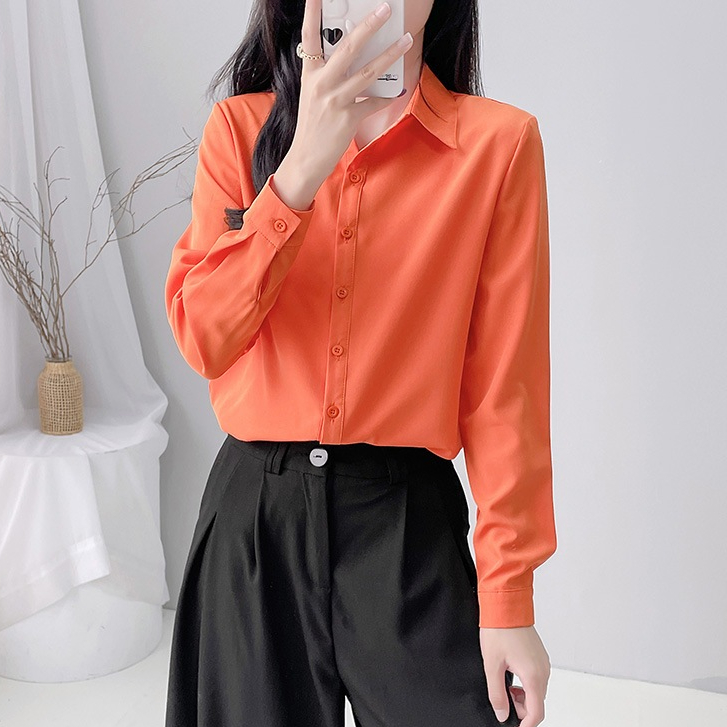 6 màu s-5xl Xanh Mới Trắng Áo Sơ Mi Nữ Tay Dài Đáy Mỏng Phù Hợp Với Chuyên Nghiệp