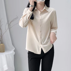 8 màu s-3xl Áo Sơ Mi Trắng Tay Dài Nữ Công Sở Chuyên Nghiệp Nữ Trang Trọng Quần Áo Làm Việc Kích Thước Nhỏ Áo Sơ Mi Nữ