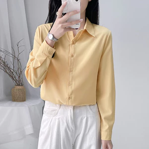 6 màu s-5xl Xanh Mới Trắng Áo Sơ Mi Nữ Tay Dài Đáy Mỏng Phù Hợp Với Chuyên Nghiệp