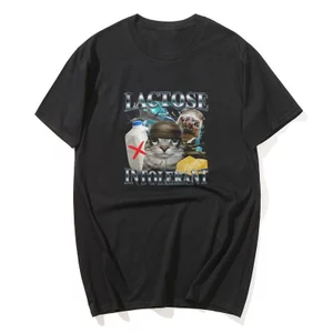 Áo Thun Cotton Nam/Nữ Phong Cách Retro Với Họa Tiết Mèo Meme Ngộ Nghĩnh, Quá Khổ, Thích Hợp Mặc Thời Trang Mọi Lứa Tuổi
