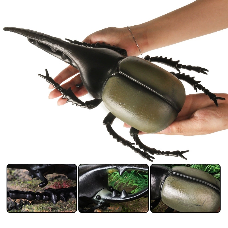 Trẻ em mô phỏng cao su mềm dài halberd túi lớn côn trùng xẻng bọ cánh cứng kỳ lân cổ tích bọ cánh cứng châu chấu mô hình côn trùng động vật đồ chơi