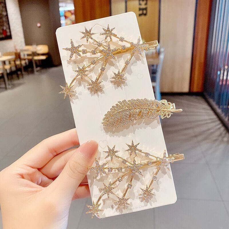 Bộ kẹp tóc kim cương giả, style thời trang Hàn Quốc, phụ kiện tóc dành cho nữ