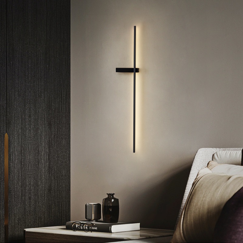 Đèn tường tuyến tính dài, Đèn tường nhôm Led tối giản hiện đại, Tường nền, Phòng ngủ, Phòng khách Trang trí tường