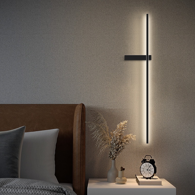 Đèn tường tuyến tính dài, Đèn tường nhôm Led tối giản hiện đại, Tường nền, Phòng ngủ, Phòng khách Trang trí tường